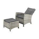 Elevate Your Outdoor Experience with Luxurious Wicker Sun Lounge Sofas-Black\Grey