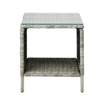 Rattan Side Table Outdoor Furniture Coffee Patio Desk Indoor Garden Decor