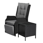Outoodr Recliner Chair & Table Sun Lounge Outdoor Furniture Patio Setting
