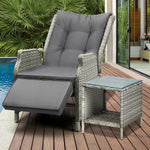 Outdoor Recliner Chair Sun Lounge & Table Set utdoor Furniture Patio Sofa