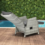 Outdoor Recliner Chair Sun Lounge & Table Set utdoor Furniture Patio Sofa