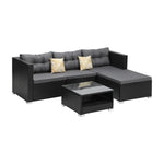 Outdoor Sofa Set 4 Seater Corner Modular Lounge with Cushions for Patio