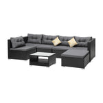 Outdoor Lounge Setting 7pc Wicker Sofa Set Rattan
