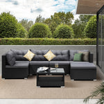 Outdoor Lounge Setting 7pc Wicker Sofa Set Rattan