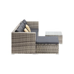 5-Piece Outdoor Lounge Setting Wicker Sofa Set Rattan Patio Garden Grey