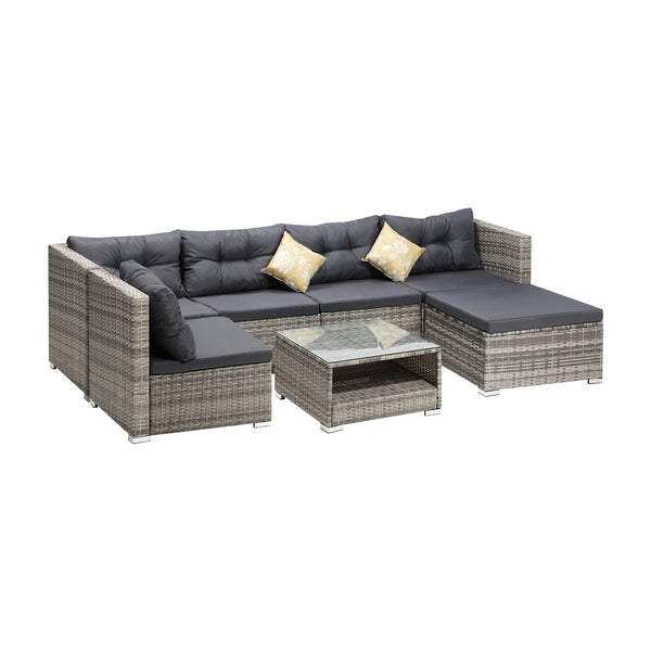  6 Seater Outdoor Lounge Set Wicker Sofa Rattan