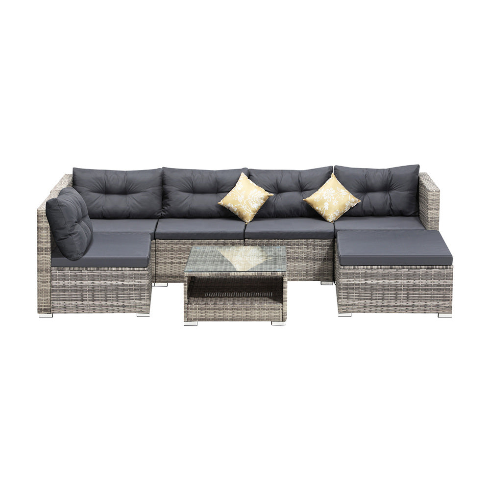 6 Seater Outdoor Lounge Set Wicker Sofa Rattan