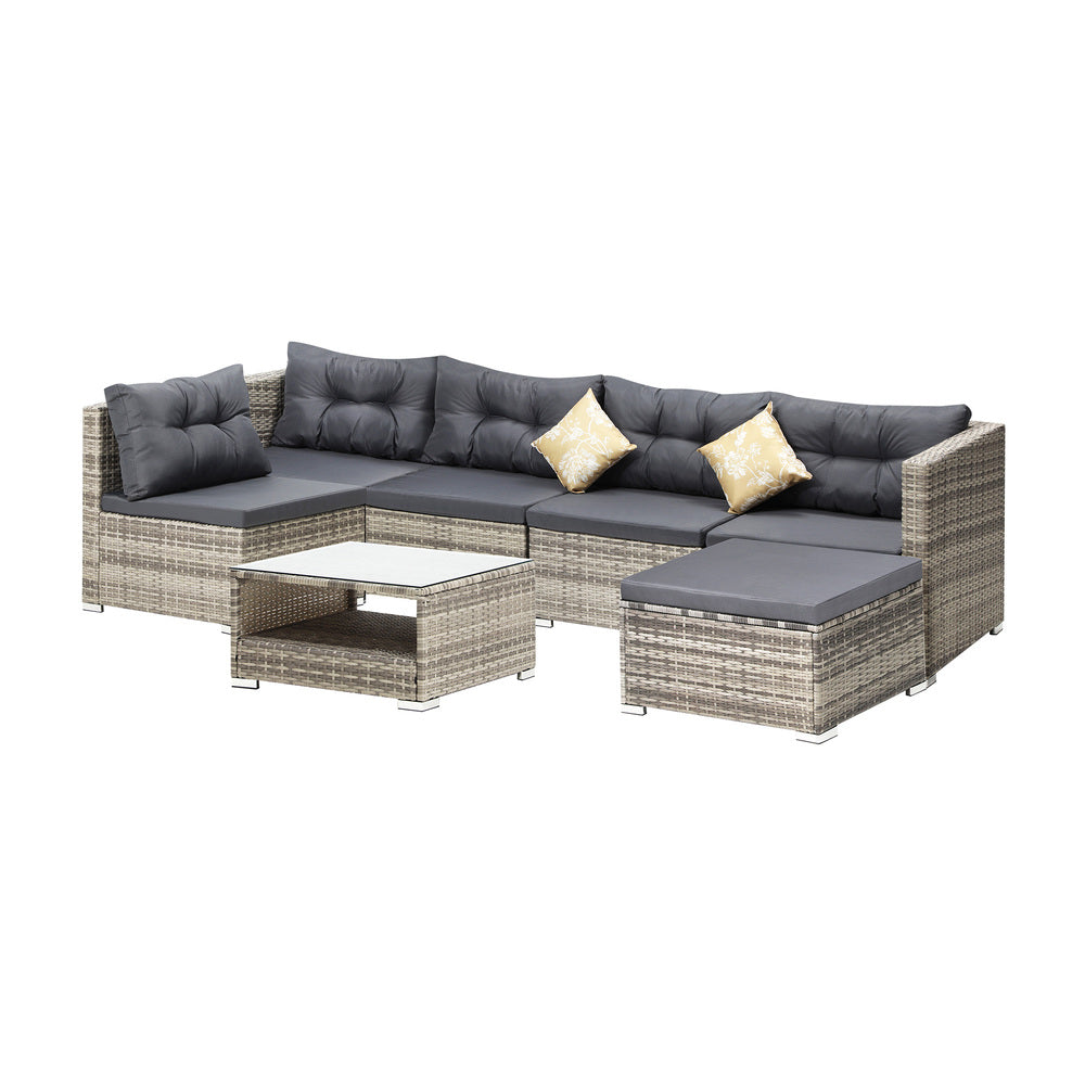 6 Seater Outdoor Lounge Set Wicker Sofa Rattan
