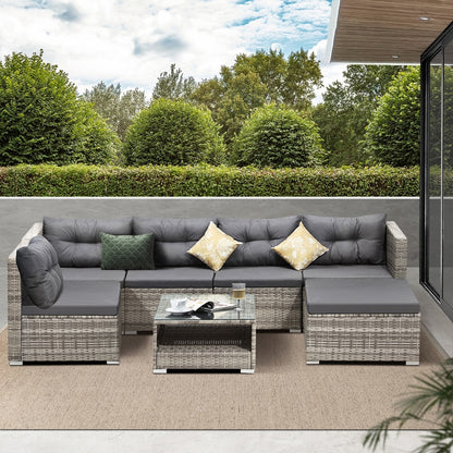 6 Seater Outdoor Lounge Set Wicker Sofa Rattan