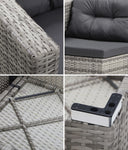 6 Seater Outdoor Lounge Set Wicker Sofa Rattan