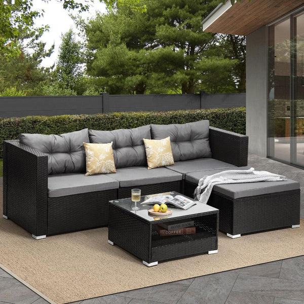  Outdoor Sofa Set 4 Seater Corner Modular Lounge Setting Patio Furniture