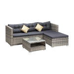 Outdoor Lounge Setting 5pc Wicker Sofa Set Rattan Patio Garden Furniture