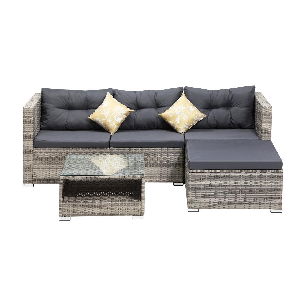  Outdoor Lounge Setting 5pc Wicker Sofa Set Rattan Patio Garden Furniture