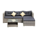 Outdoor Lounge Setting 5pc Wicker Sofa Set Rattan Patio Garden Furniture