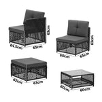 Outdoor Sofa Set 4/6 Seater Wicker Rattan Lounge Setting