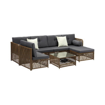 Outdoor Furniture Lounge Setting 6 Seater Wicker Sofa Set