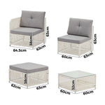 Outdoor Sofa Set 4/6 Seater Wicker Rattan Lounge Setting