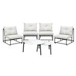 Outdoor Sofa Set Nesting Coffee Table with Chairs Beige/Grey