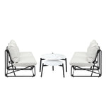 Outdoor Sofa Set Nesting Coffee Table with Chairs Beige/Grey