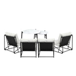 Outdoor Sofa Set Nesting Coffee Table with Chairs Beige/Grey