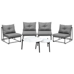 Outdoor Sofa Set Nesting Coffee Table with Chairs Beige/Grey