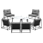 8PCS Outdoor Sofa Set Coffee Table with Chairs Grey