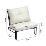 2PC Outdoor Lounge Chairs Patio Sofa with Cushions Beige/Grey