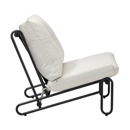 2PC Outdoor Lounge Chairs Patio Sofa with Cushions Grey