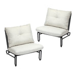 2PC Outdoor Lounge Chairs Patio Sofa with Cushions Beige/Grey