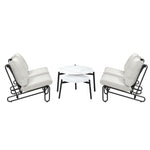 6PCS Outdoor Sofa Set 2-in-1 Coffee Table with Chairs Beige