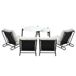 6PCS Outdoor Sofa Set 2-in-1 Coffee Table with Chairs Beige