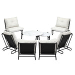 8PCS Outdoor Sofa Set Nesting Coffee Table with Chairs Beige