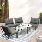 8PCS Outdoor Sofa Set Coffee Table with Chairs Grey