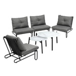 8PCS Outdoor Sofa Set Coffee Table with Chairs Grey