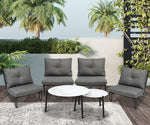 8PCS Outdoor Sofa Set Coffee Table with Chairs Grey