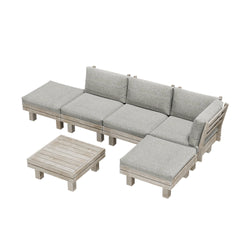 6 Piece Outdoor Furniture Sofa Set Wooden Lounge Setting