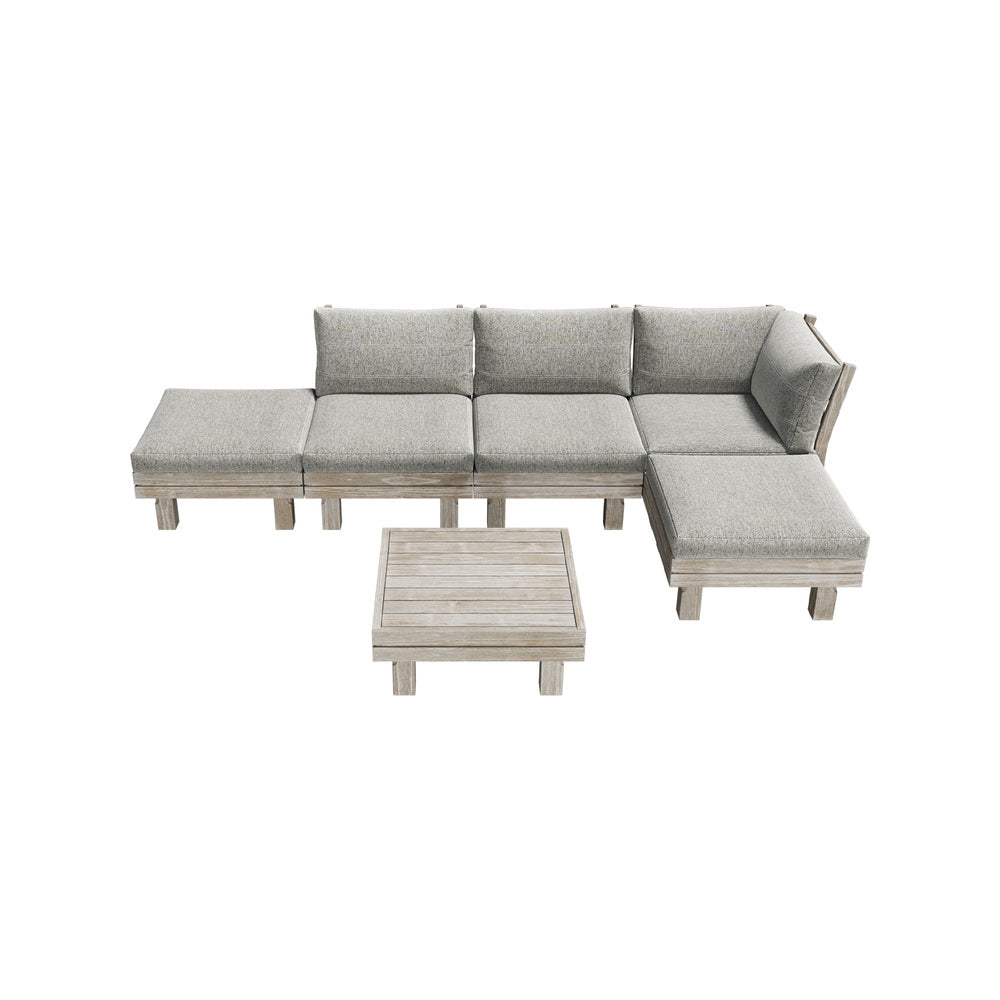 6 Piece Outdoor Furniture Sofa Set Wooden Lounge Setting