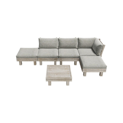 6 Piece Outdoor Furniture Sofa Set Wooden Lounge Setting