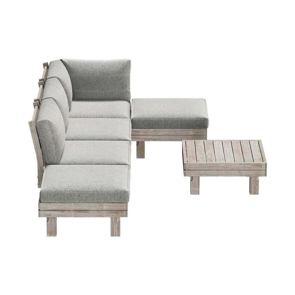 6 Piece Outdoor Furniture Sofa Set Wooden Lounge Setting