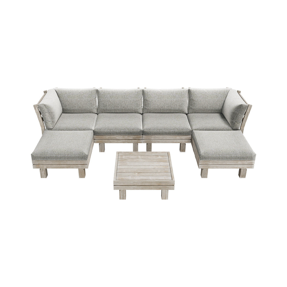 9PCS 7PCS Outdoor Sofa Set Wooden Lounge Setting Table Chair