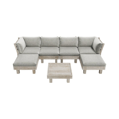 9PCS 7PCS Outdoor Sofa Set Wooden Lounge Setting Table Chair
