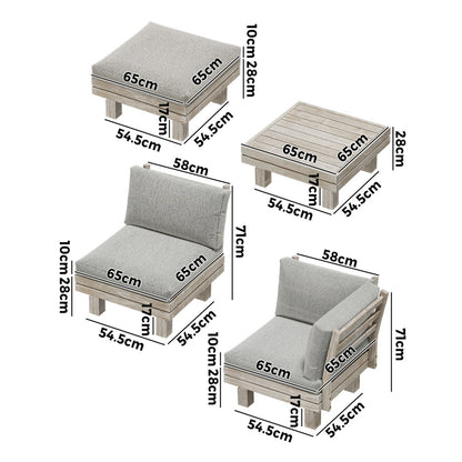 9PCS 7PCS Outdoor Sofa Set Wooden Lounge Setting Table Chair