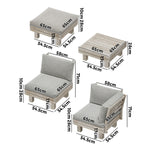 9PCS 7PCS Outdoor Sofa Set Wooden Lounge Setting Table Chair
