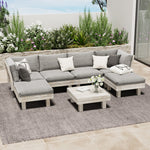 9PCS 7PCS Outdoor Sofa Set Wooden Lounge Setting Table Chair