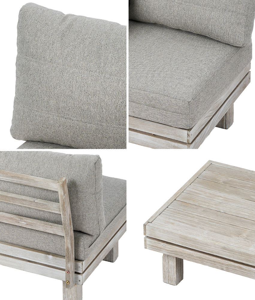 9PCS 7PCS Outdoor Sofa Set Wooden Lounge Setting Table Chair