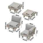 4 Seater Outdoor Sofa Set Lounge Setting Table Chair