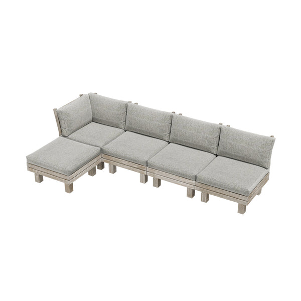  5PCS Outdoor Furniture Sofa Set Wooden Lounge Setting
