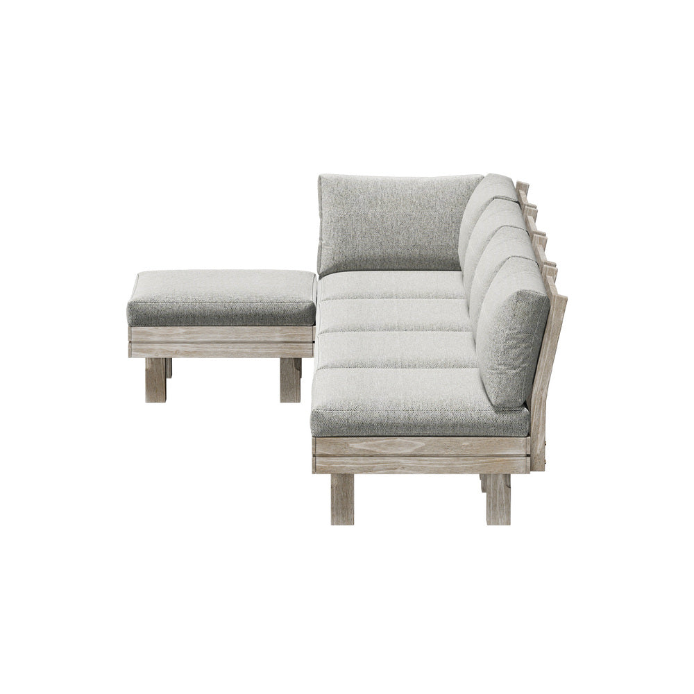 5PCS Outdoor Furniture Sofa Set Wooden Lounge Setting