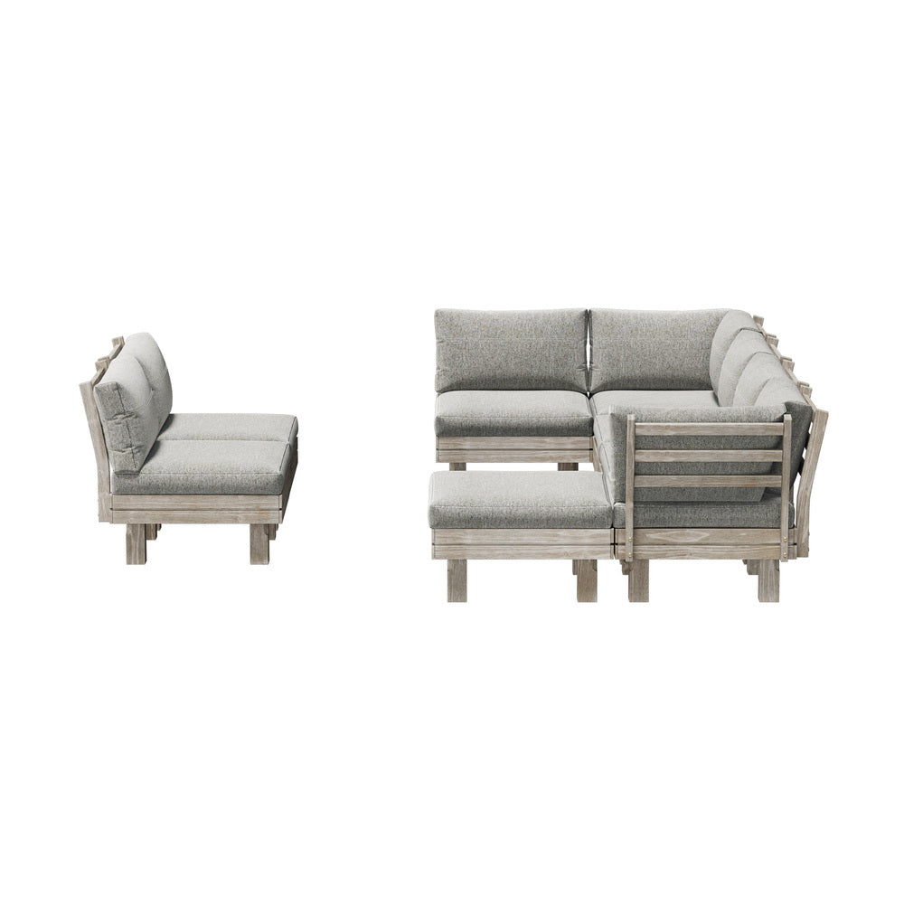 Outdoor Sofa Set 8 Piece Wooden Lounge Setting Garden