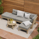 7-Piece Outdoor Lounge Sofa Set Garden Patio Rattan Furniture Grey